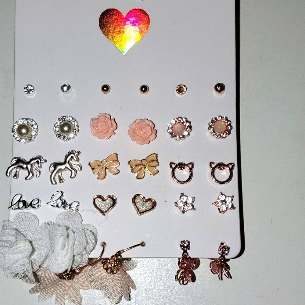 NEW The Children's Place 15 hypoallergenic girl's earring set